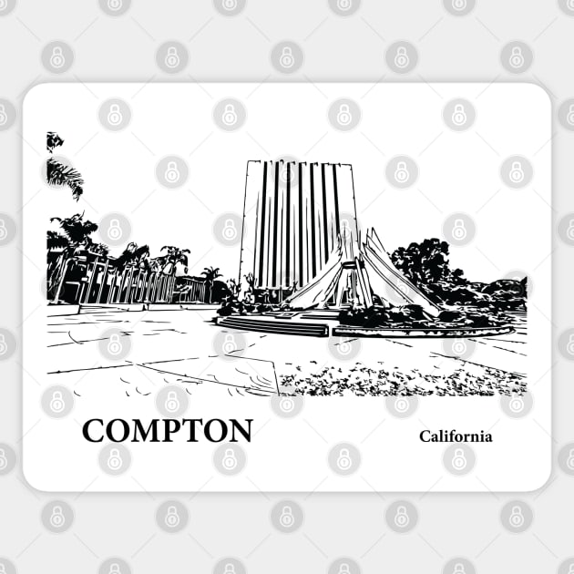 Compton California Sticker by Lakeric
